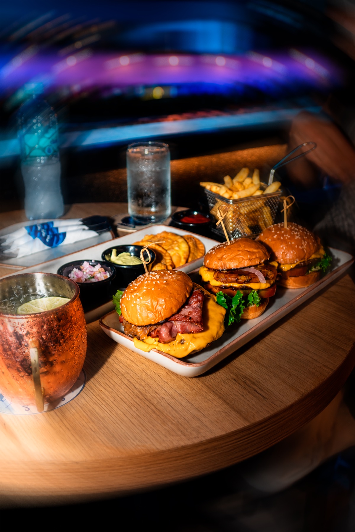 Hamburguesas y entradas para compartir en Punto Ciego