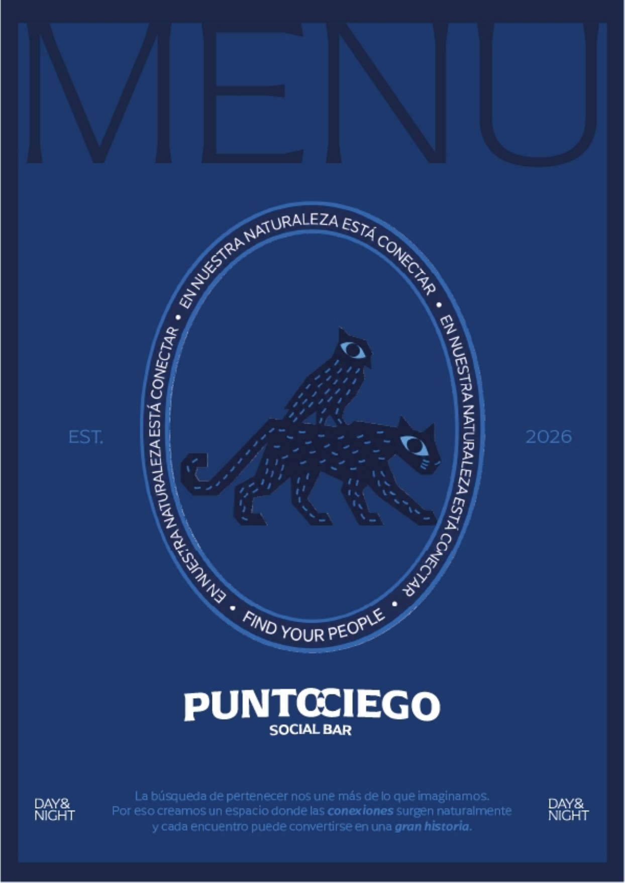 Portada del menú de Punto Ciego