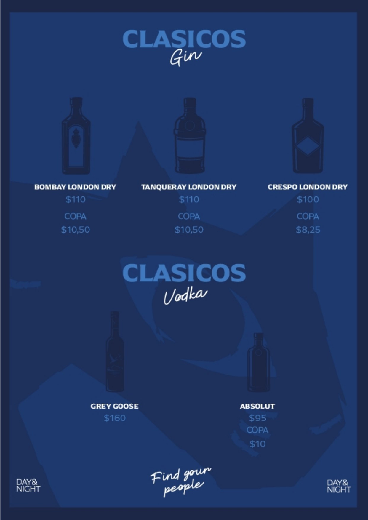 Gin y vodka